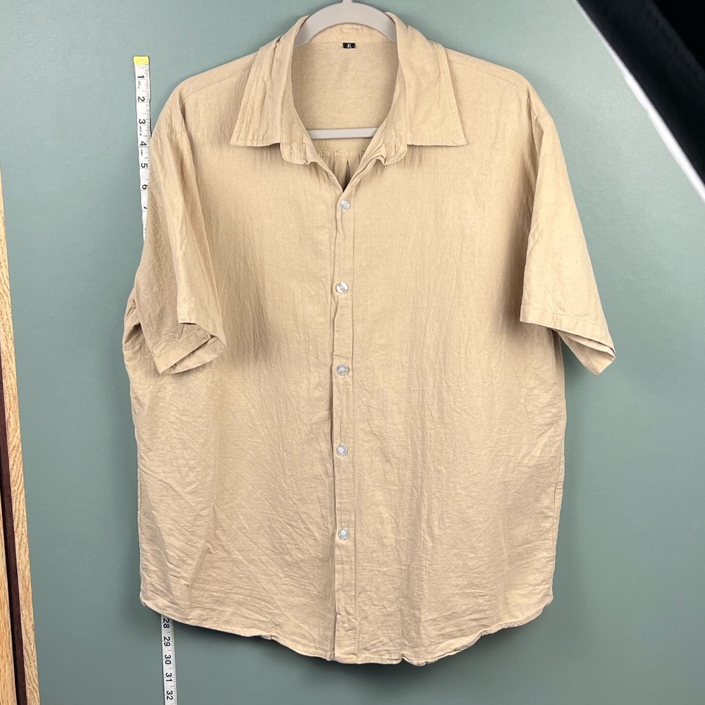 XL Cream Button down shirt - SHEIN